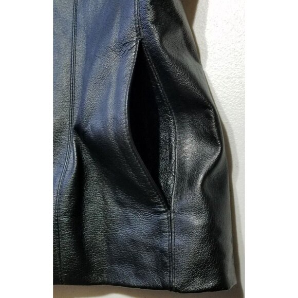 Worthington Full Zip Black 100% Leather Jacket Lined Pockets RN 93677 Women's XL - Picture 13 of 16